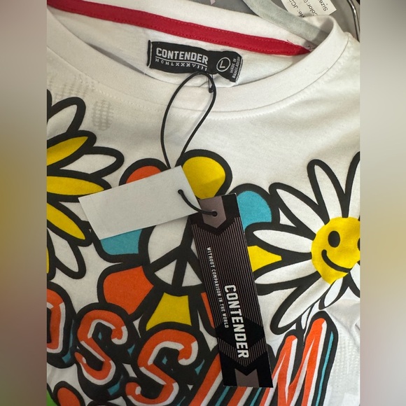Contender Unisex Hip Hop Graphic White T-Shirt Blossom Better Days Ahead Size L - Picture 3 of 7